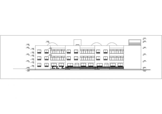 济宁市某社区幼儿园3500平米3层框架教学楼平立面设计CAD图纸_图1