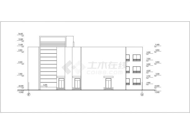 济宁市某社区幼儿园3500平米3层框架教学楼平立面设计CAD图纸-图二