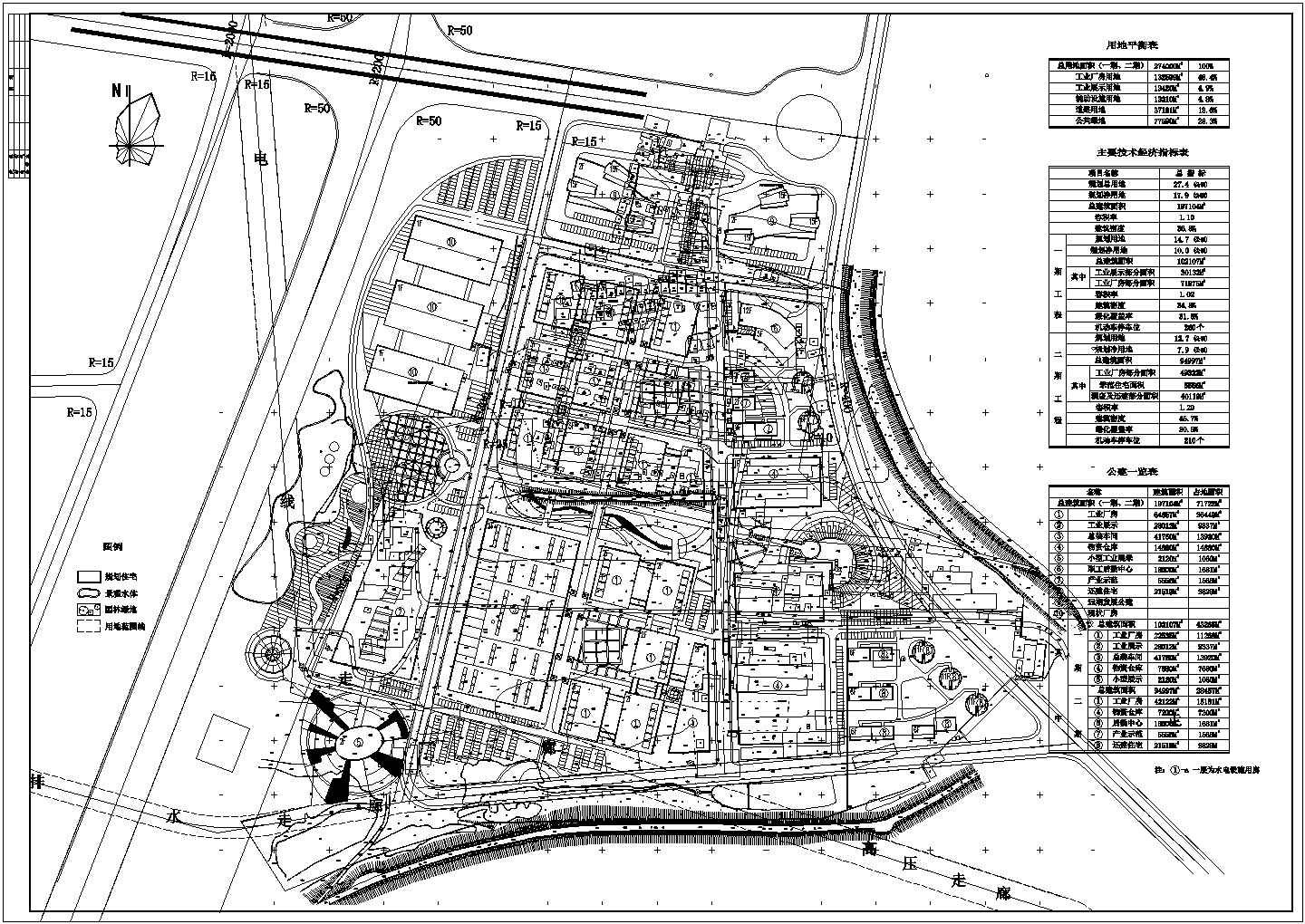某工业园规划CAD设计完整详细总平面
