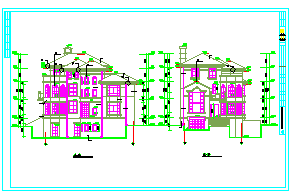 某经典别墅建筑cad施工图带效果图-图一