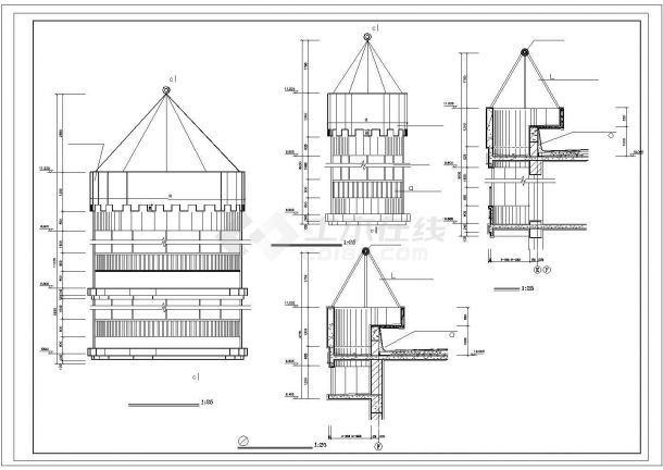 徐州市某艺术幼儿园2800平米左右3层框混教学楼建筑设计CAD图纸-图一