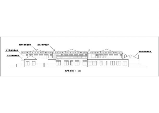 济南市某社区幼儿园2000平米2层框架教学楼平立面设计CAD图纸-图一