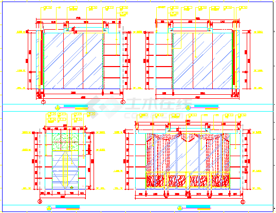 某酒店二层餐厅施工图2层小餐厅CAD节点平立面设计图-图一