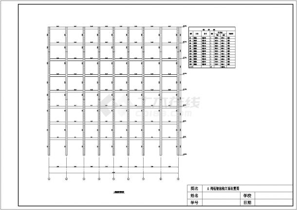 芜湖市鑫澜花园小区8层钢框架结构住宅楼全套结构设计CAD图纸-图一