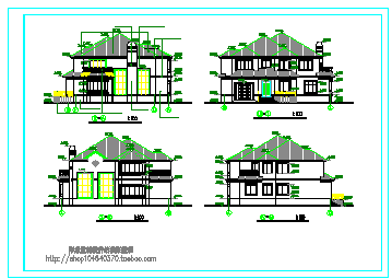 某经典别墅设计建筑cad施工图带效果图_图1