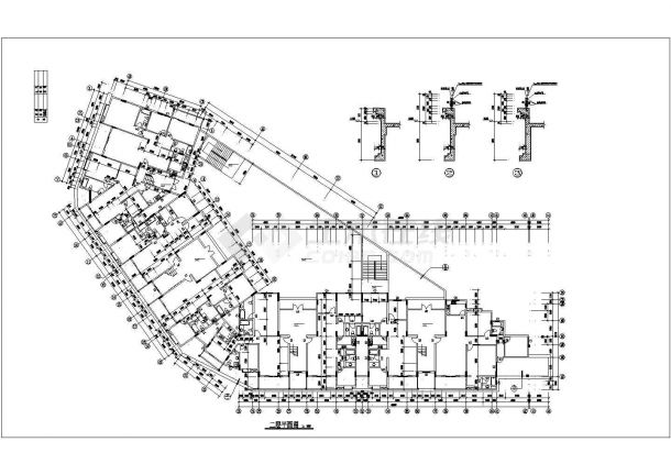 7000平米8层框架结构住宅楼全套平立面设计CAD图纸-图二