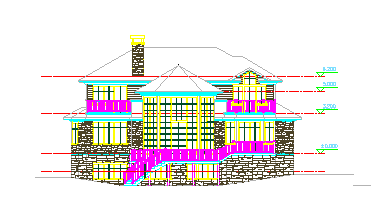 某坡地独栋别墅建筑设计cad施工图含效果图-图二