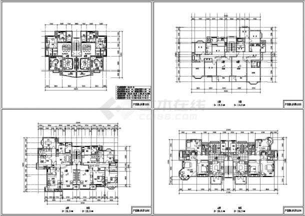 85套经典住宅户型平面设计CAD建筑方案图纸（含户型经济技术指标）-图一