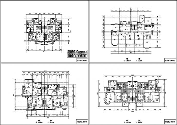 85套经典住宅户型平面设计CAD建筑方案图纸（含户型经济技术指标）_图1