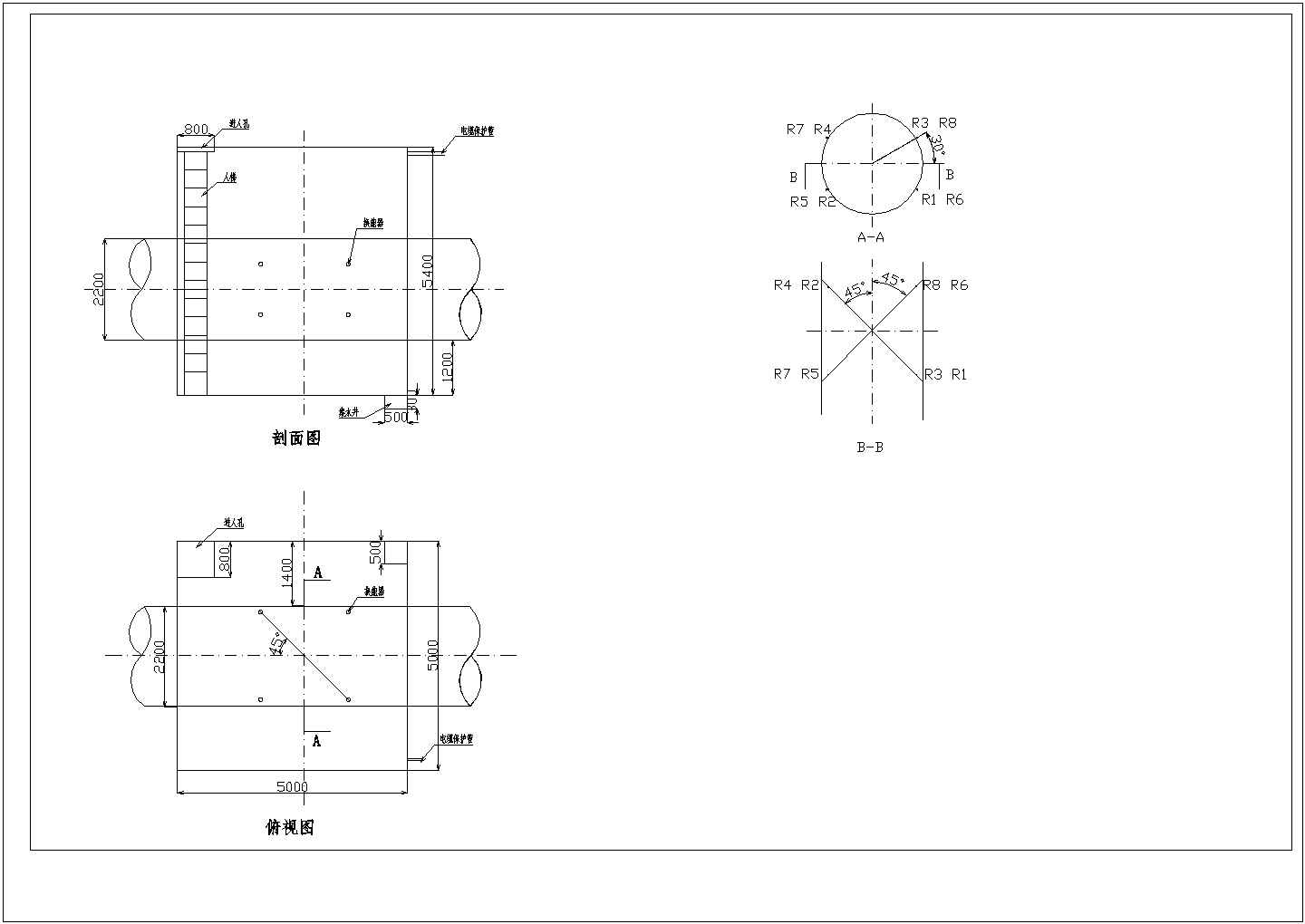 典型流量计井设计cad结构详图