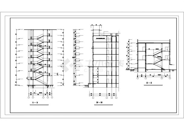上海某商业街1.1万平米8层框架结构商务酒店全套建筑设计CAD图纸-图一