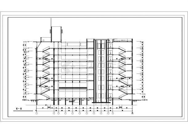 上海某商业街1.1万平米8层框架结构商务酒店全套建筑设计CAD图纸-图二