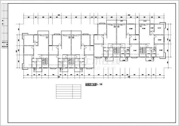 某小区户型CAD建筑平面图-图一