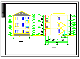 3层别墅全套建筑结构cad设计图纸