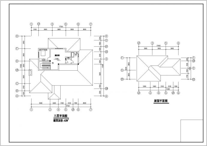 【徐州】某郊区简约风格别墅楼全套设计施工cad图纸_图1