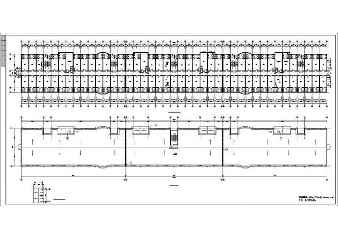 某 6层学生公寓楼设计CAD图纸（长148.32米 宽18.4米）_图1