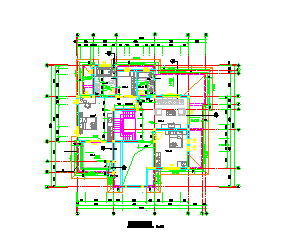 某地大型别墅设计施工cad建筑图-图二