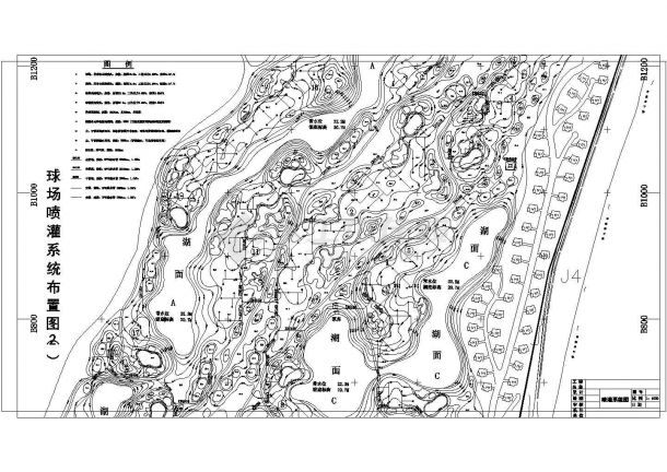 永州高尔夫球场及喷灌系统设计全套施工cad图-图二