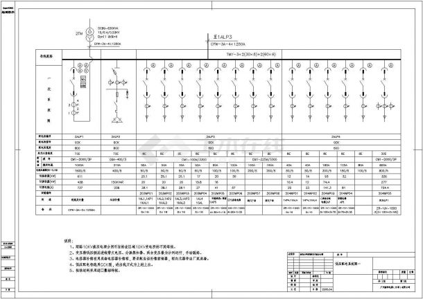 南昌大学前湖校区行政办公楼设计cad低压配电系统图-图二