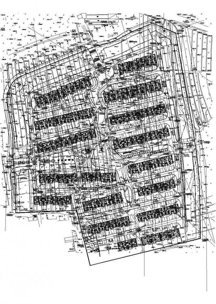 高档单元住宅小区规划设计总平面图_图1