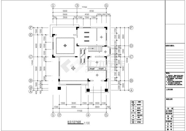 别墅及屋顶花园施工设计CAD参考图-图二