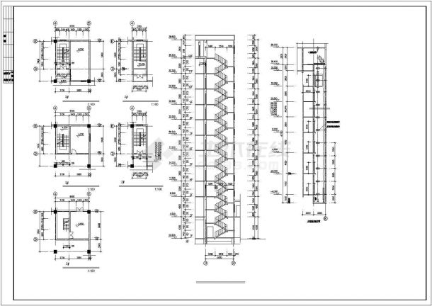 某板式小高层建筑施工CAD布置图-图二