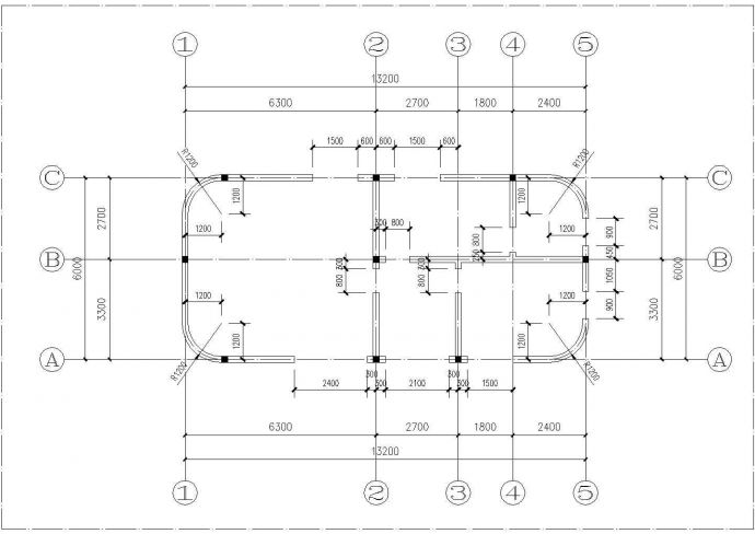 武汉市某小区82平米单层砖混管理房结构设计CAD图纸_图1
