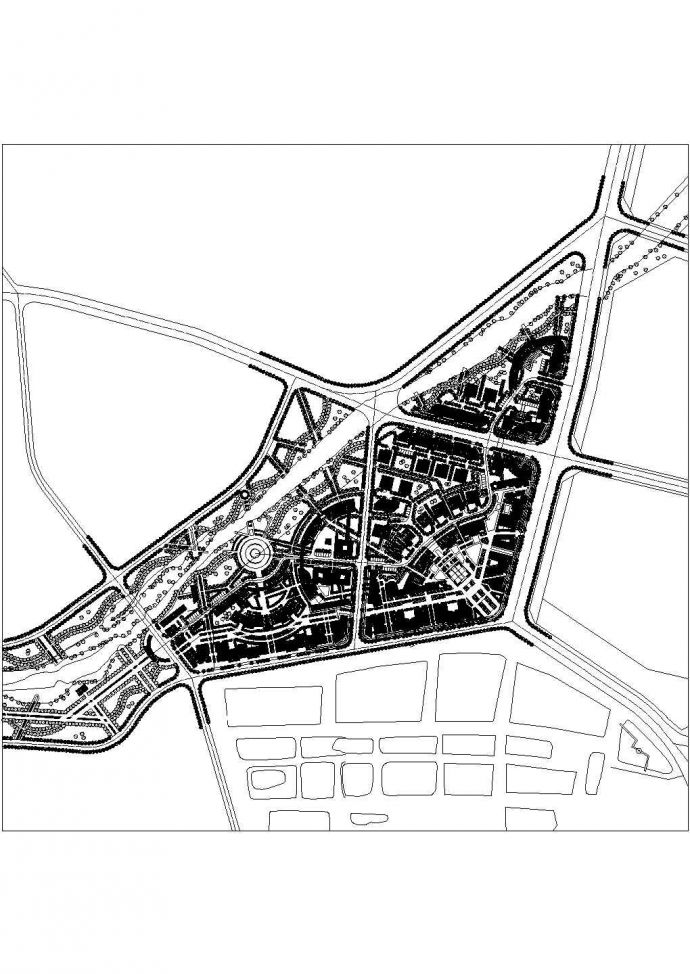 多层小区总平面规划设计CAD图_图1