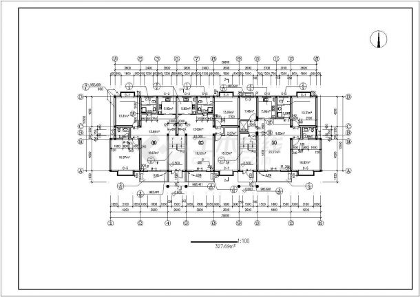 爱情公寓住宅楼设计建筑施工cad图，共十一张-图二