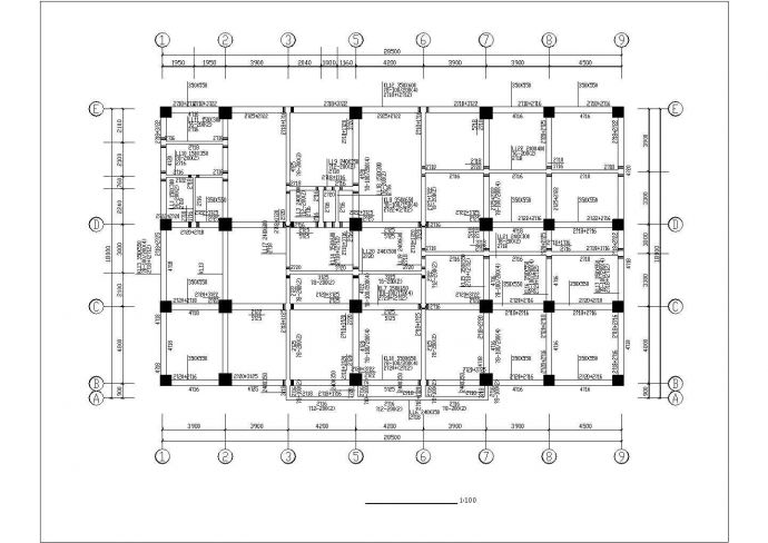 7400平米左右7层框架结构商务酒店全套结构设计CAD图纸_图1