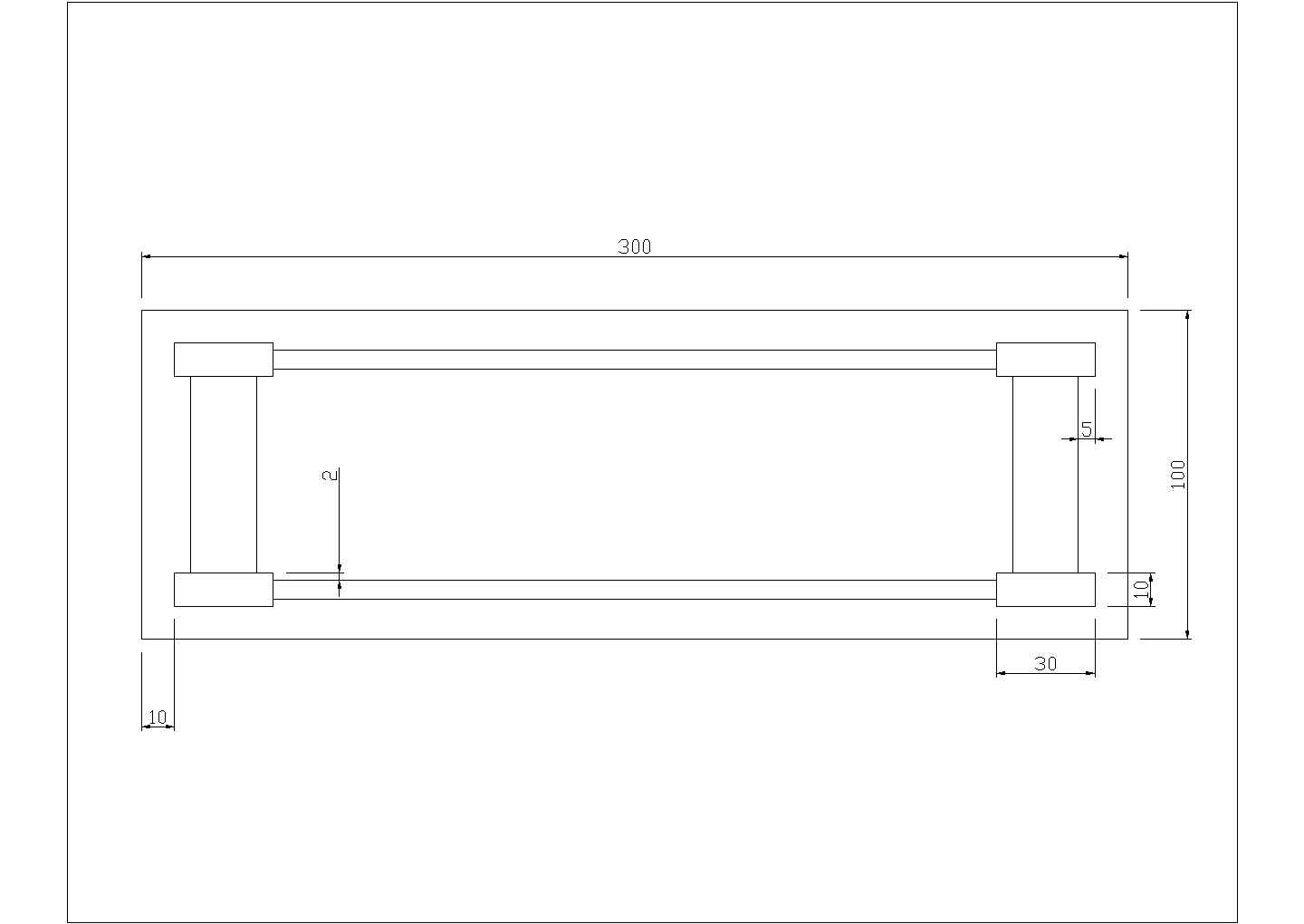 某餐桌底视图CAD详细构造设计