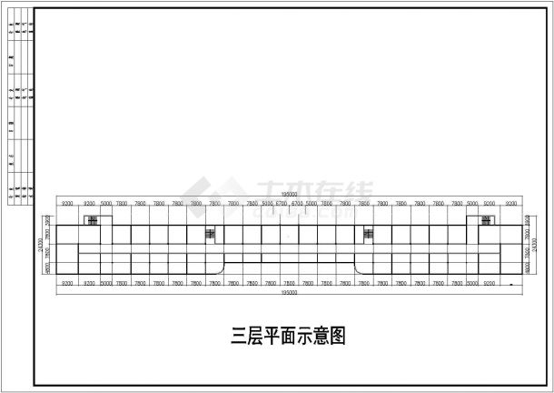 武汉某3.2万平米3层框架结构五金建材市场平面设计CAD图纸-图二