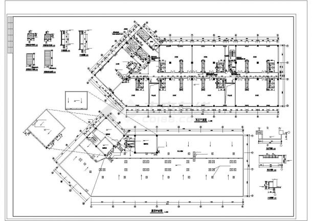 7000平米12层商务酒店全套平面设计CAD图纸 （含人防地下室）-图一