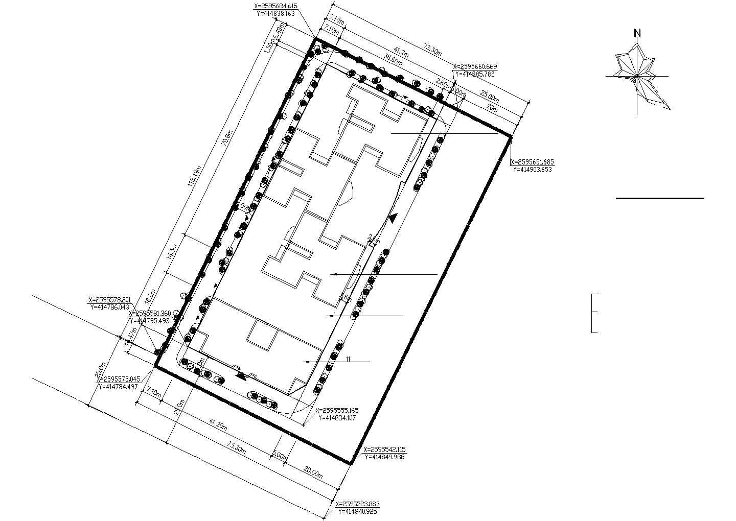 某小高层商业住宅楼CAD框架结构方案图