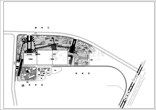 大型工厂基地规划CAD图-图一