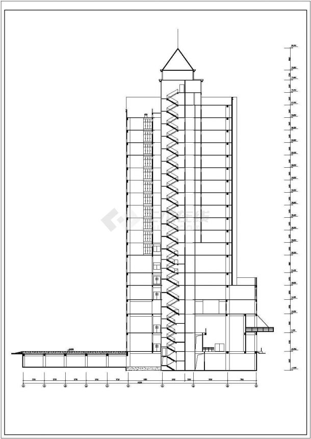 某高层假日国际酒店建筑方案设计详细施工CAD图纸-图一