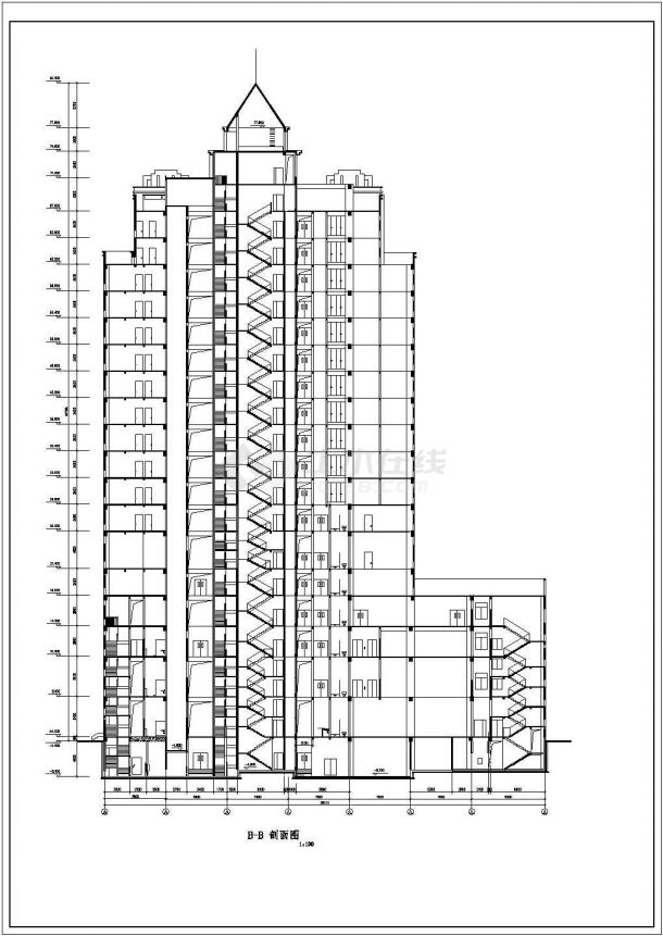 某高层假日国际酒店建筑方案设计详细施工CAD图纸-图二