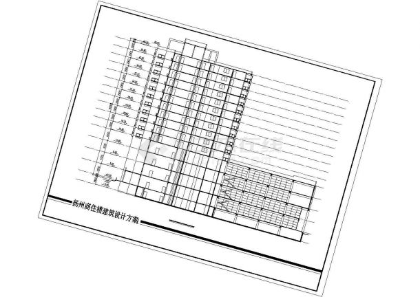 1.2万平米左右15层框架结构商住楼平立剖面设计CAD图纸（1-4层商用）-图二