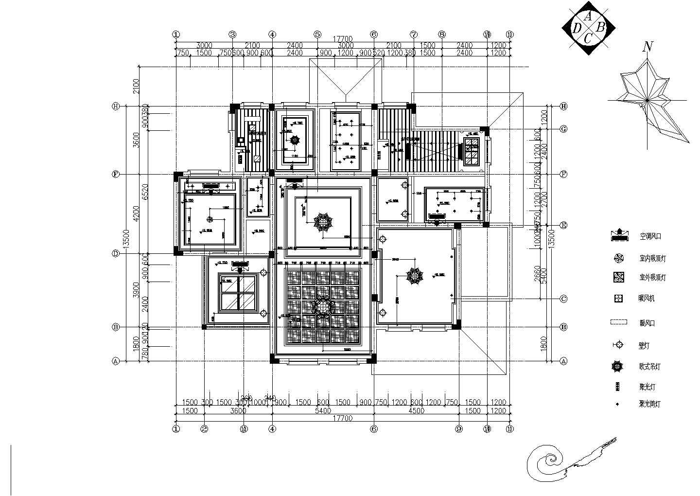 整套欧式CAD建筑别墅设计装修图