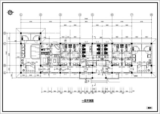 某度假桑拿中心建筑方案设计详细施工CAD图纸-图一
