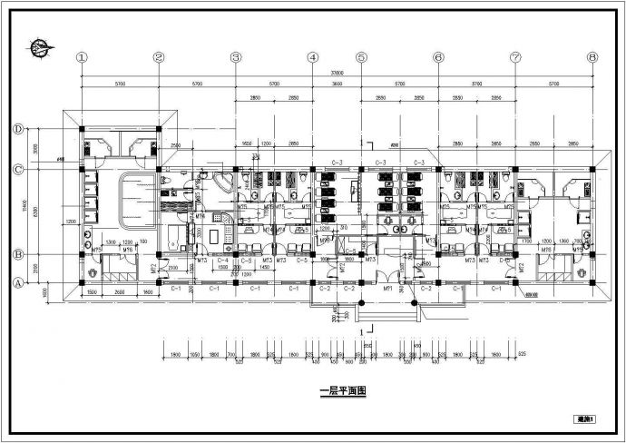 某度假桑拿中心建筑方案设计详细施工CAD图纸_图1