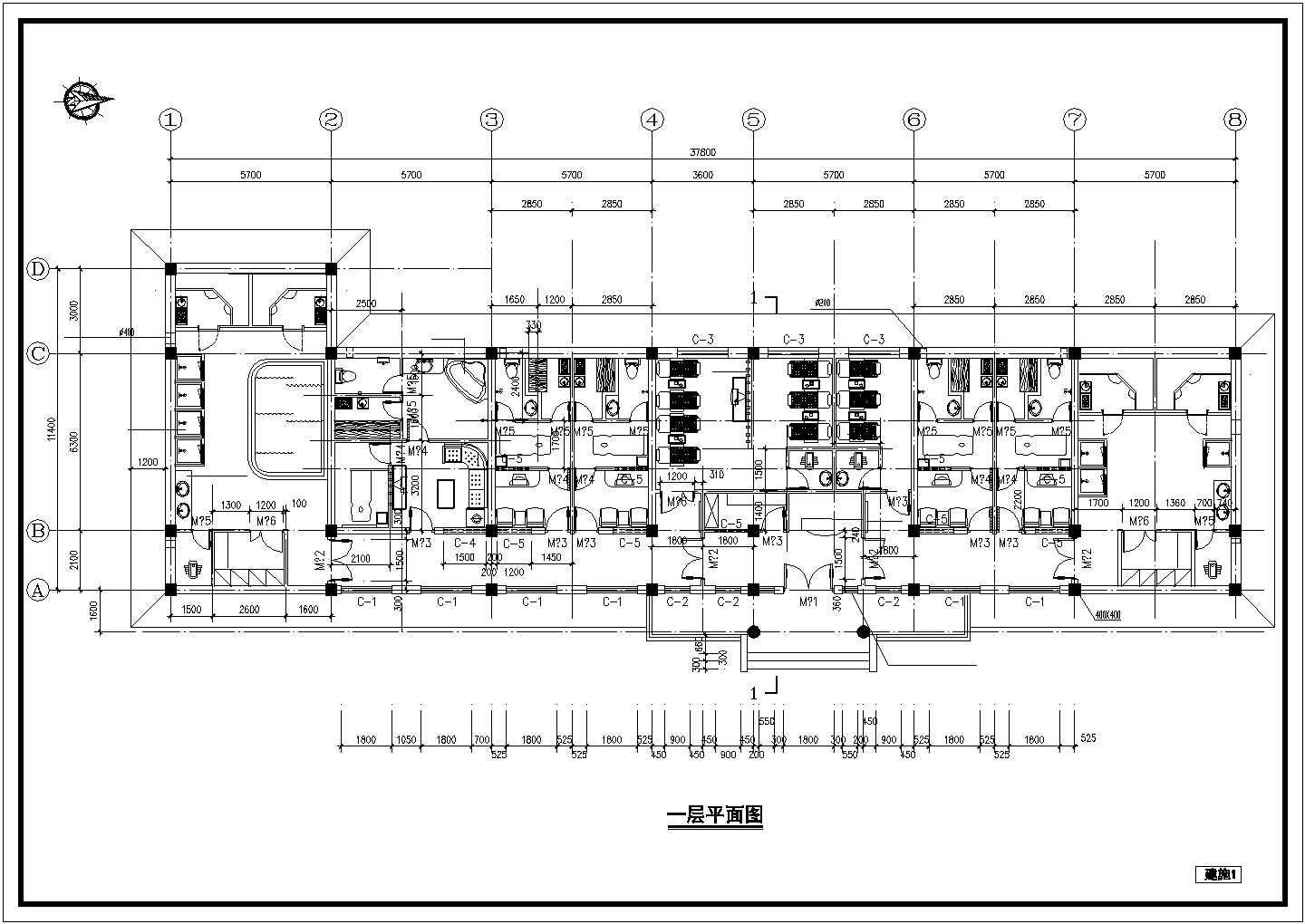 某度假桑拿中心建筑方案设计详细施工CAD图纸