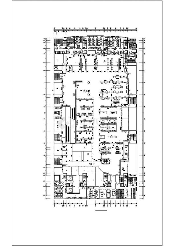某度假区停带车场商场建筑方案设计施工CAD图纸-图二