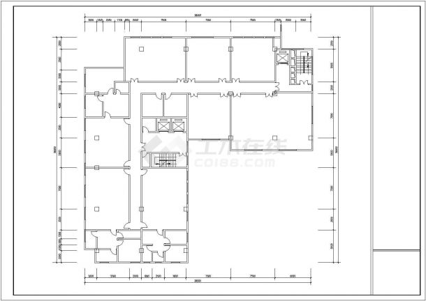 衢州市某商业街1万平米12层框架结构商业综合楼平立面设计CAD图纸-图二