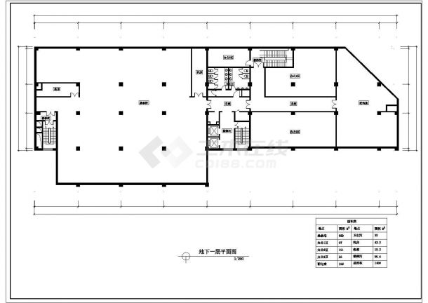 银川市某商业街6400平米8层框架商务酒店平面设计CAD图纸-图一