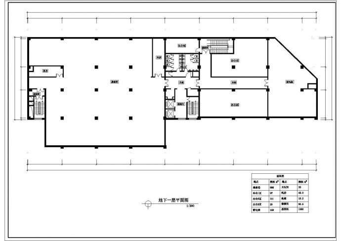 银川市某商业街6400平米8层框架商务酒店平面设计CAD图纸_图1