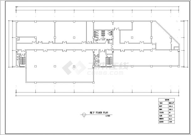 银川市某商业街6400平米8层框架商务酒店平面设计CAD图纸-图二