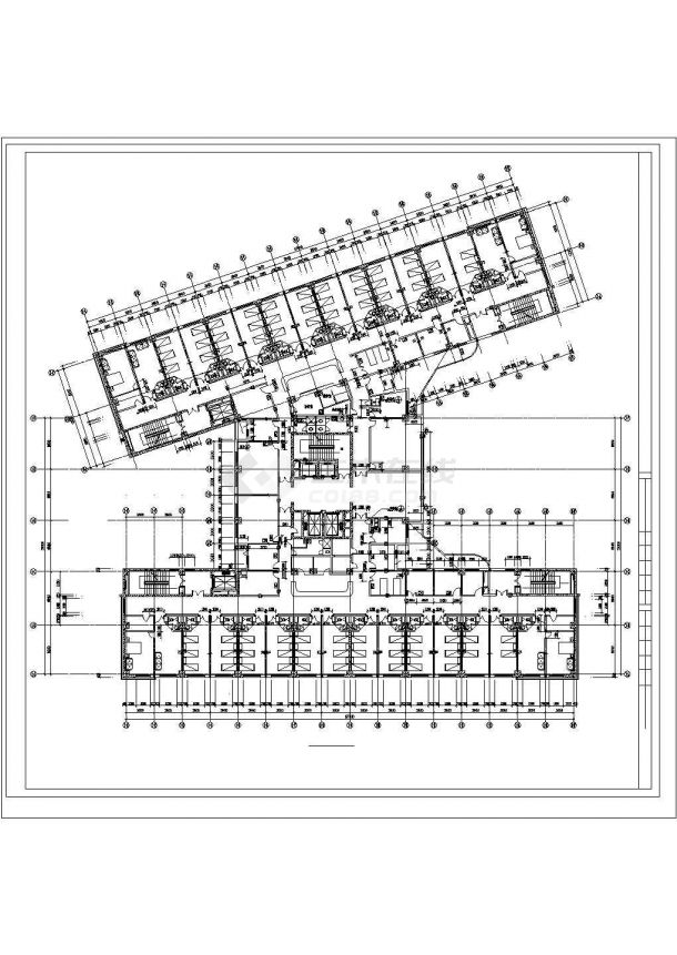 保定某医院1.2万平米五层框架结构门诊楼全套平面设计CAD图纸-图二
