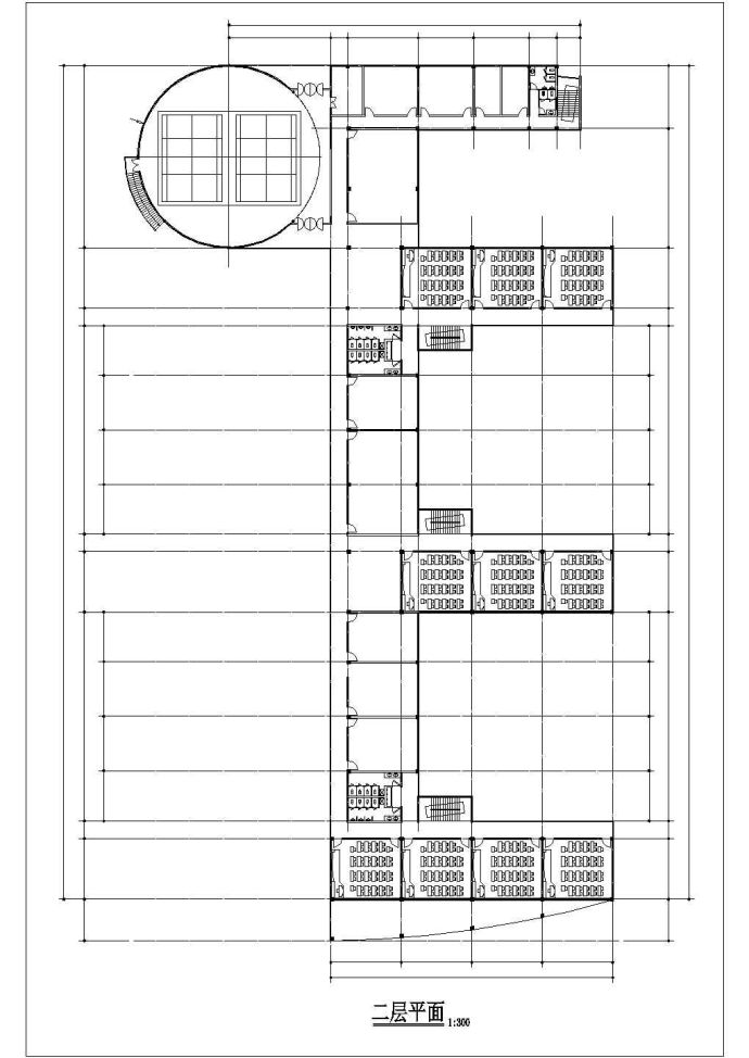 某地市学校学楼东立面图_图1