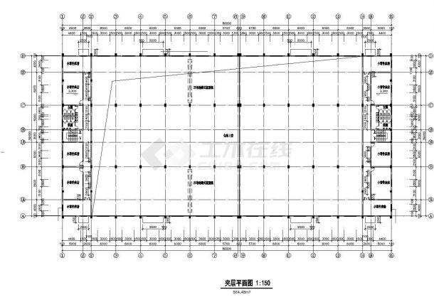 某二层仓库建筑设计施工CAD参考图-图二